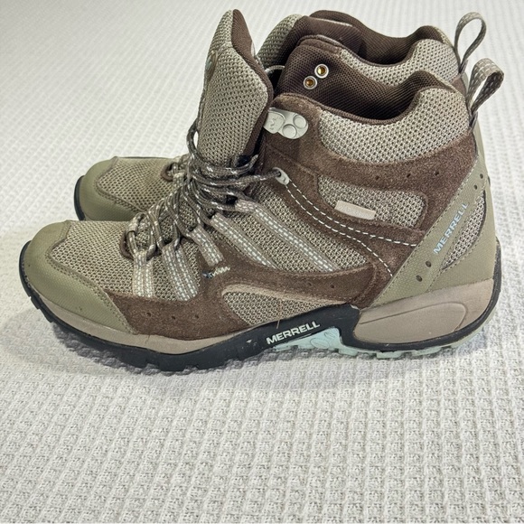 Merrell Tuskora J090559 Olive Waterproof Leather Trail Hiking Boots Shoes 8.5 - Picture 1 of 7